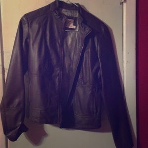 Brown leather jacket